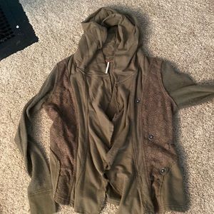 Free People hooded jacket army green